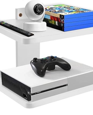 Siondoux Floating Entertainment Shelf - Wooden DVD & TV Shelf for Wall, Perfect for Projector, PS5, DVD Player, Game Console, Cable Box