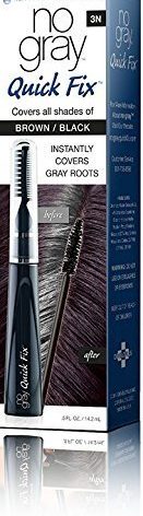 No Gray Quick Fix, Dark Brown, Instantly Hide Gray Roots, Easy to Use 3 Comb Applicator, Compact & Travel Friendly