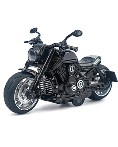 Ming You Pull Back Motorcycle Toys - Toy Motorcycle with Flashing Light up and Sounds for Aged 3+ Kids Christmas Birthday Gifts. (Black)