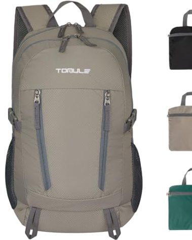 TOMULE light Hiking Backpack for Women,Lightweight Waterproof Backpack for Men,Daypack Travel Backpack for Women Grey