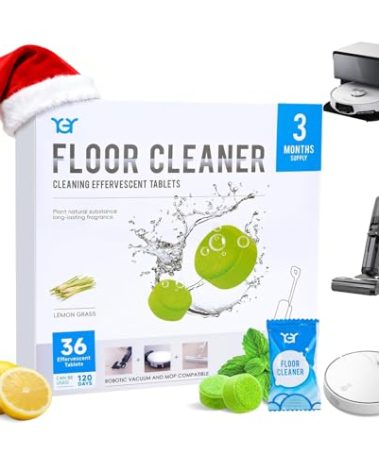 YGY 36 Pack Lemongrass Scent Floor Cleaning Tablets, Compatiable with Tineco iFLOOR, Floor One S3/S5/S6/S7 Wet Dry Vacuum Mop—Deep Clean & Deodorize—Clean Machine,Individually Wrapped