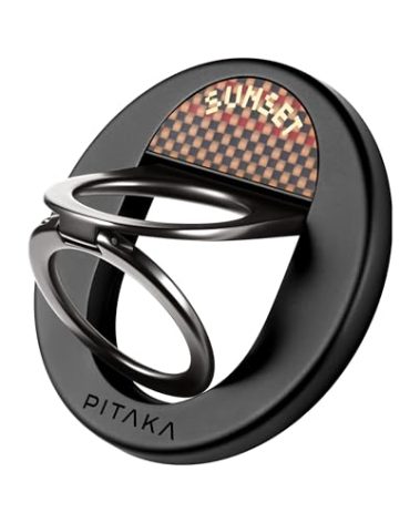 PITAKA MagSafe Phone Grip, 360 Degree Rotation Magnetic Phone Grip Compatible with iPhone 17/16/15/14/13/12 [MagEZ Grip 3,Sunset]