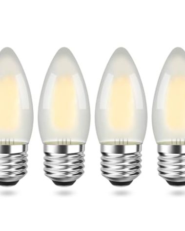 Philips LED Candelabra Bulbs, 25W Equivalent, E26 Base, 4000K Neutral White, Frosted, Dimmable, B11 Chandelier Lights, 2W, 200LM, Candle, 4 Pack