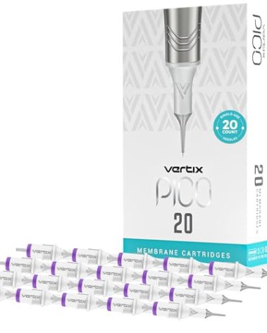 Vertix - Pico Membrane Cartridge Tattoo Needles - 5 Sloped - 0.25mm Long Taper - Maximize Ink Flow & Saturation (20 Count)