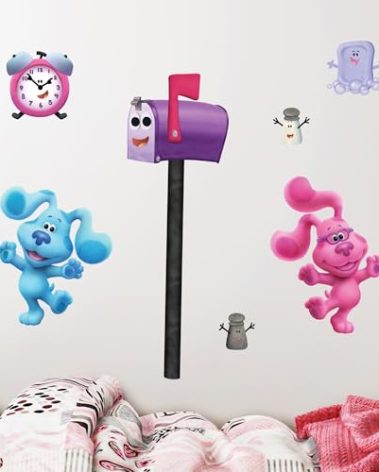 Wall Palz Blue's Clues Wall Decals - Blue, Magenta, Mailbox Vinyl Wall Stickers for Bedroom Decorations - Peel and Stick Room Decor