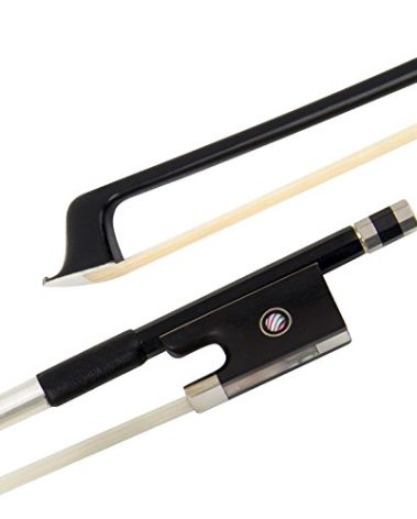 Kmise Carbon Fiber Violin Bows: Lightweight Violin Bow 4/4, Anti-Deformation Full Size Fiddle Bow, Ultra-Stretchy Horse Hair, Gift for Professional, Beginner, Adults, Kids Violins Practice (Black)