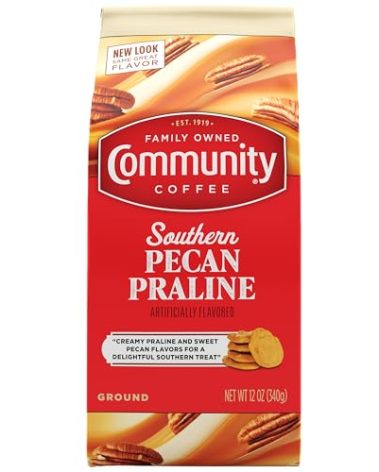 Community Coffee Southern Pecan Praline Flavored 12 Ounce, Medium Roast Ground, 12 Ounce (Pack of 1)