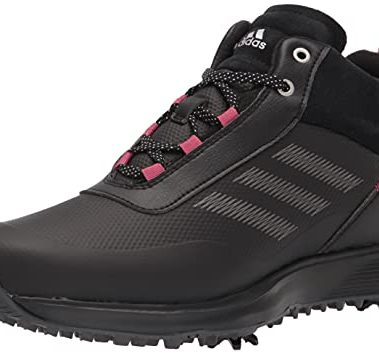 adidas Women's S2G Spikeless Mid-Cut Golf Shoes, Core Black/Dark Silver/Wild Pink, 9