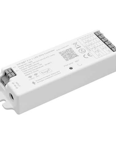 FCOB 5in1 WB5 2.4GHz WiFi PWM LED Controller Compatible with Alexa Google Home Smart Life Tuya APP for Dimming CCT RGB RGBW RGBCCT LED Strip Light Controller Works with WR01RF WR02RF, DC12V-24V