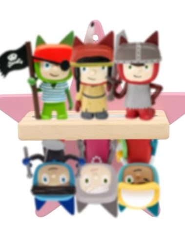 Taladad Shelf Wall Mount for Toniebox Tonie Figures Character,Star Magnetic Wooden Shelf Compatible with Tonie Audio Toniebox Starter Set