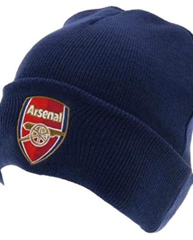 Arsenal FC Crest Knitted Turn Up Hat Navy Blue