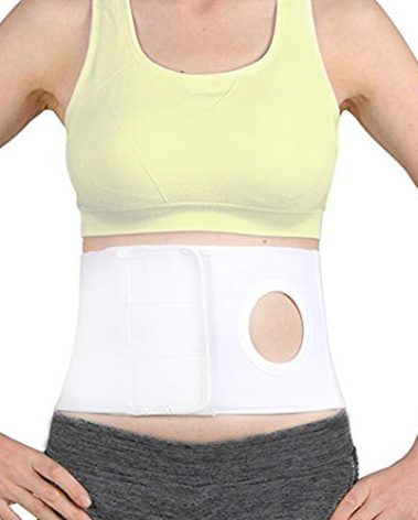 Men Or Women Medical Ostomy Belt Ostomy Hernia Support Belt Abdominal Stoma Binder Brace Abdomen Band Stoma Support (Hole 3.14") for Colostomy Patients to Prevent Parastomal Hernia Stoma Opening (L)