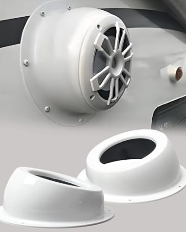 NEESPOC 6.5" Speaker Pods, Angled Surface Mount Speaker Enclosures Boxes for UTV, RV, Boat, Door, Trunk, Car, Universal Painted White (2PCS Hole Cut)