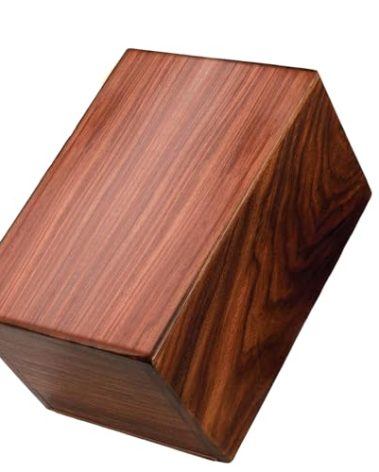 SOULURNS Medium Rosewood Cremation Urn for Human Ashes – Solid Wood Memorial Urn, Decorative Funeral Urn Box for Adults Men Women, Pet Urn for Dogs Cats, Fits 80 lbs or 80 Cubic in