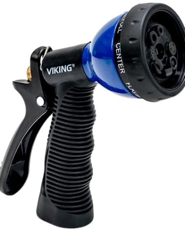 VIKING Hose Nozzle, Garden Hose Nozzle with 8 Spray Patterns, Adjustable and Heavy Duty for Washing Car, Watering Plants, Washing Pets, and Home Use
