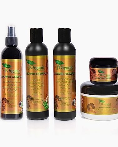 J'Organic Solutions Kids Curl Care Kit - Leave-In Conditioner, Hair Moisturizer, Scalp Stimulator, Shampoo & Conditioner for Kinky, Coily, Wavy Hair Types