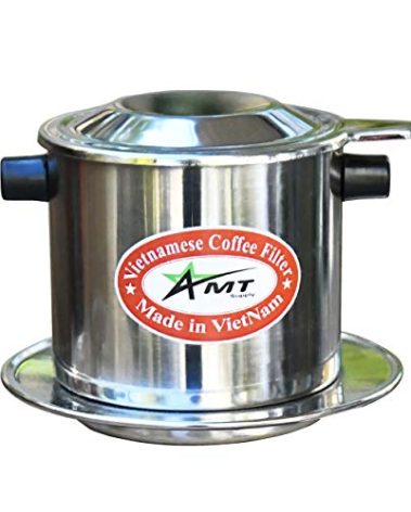 AMT 13 oz Coffee Maker - Vietnamese Phin Filter with Cork, 2-3 Servings, Screw Down Coffee Dripper for Home Office