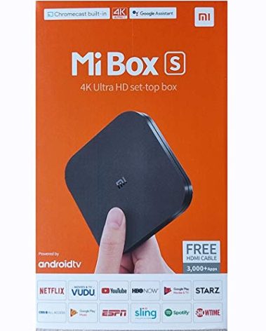 Xiaomi Mi Box S Android TV with Google Assistant Remote Streaming Media Player - Chromecast Built-in - 4K HDR - Wi-Fi - 8 GB - Black