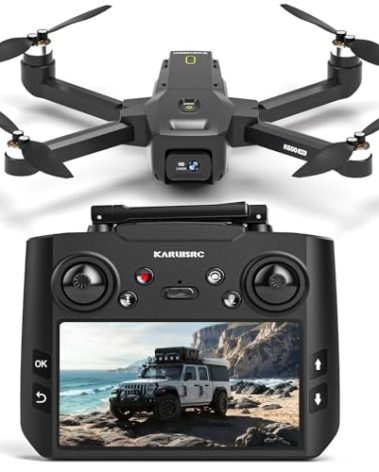 GPS Drones with EIS 1080P Camera for Adults, 4.5"LCD Screen Control and Follow Me, 5GHz FPV Real-Time and GPS Auto Return, Al Track&Orbit Mode, RC Quadcopter drone Beginner, Long Flight Time Under 249g