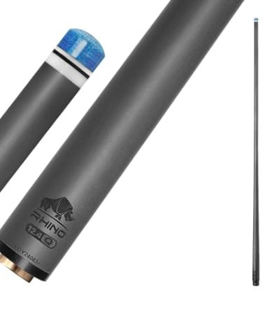 RHINO - 30" / Q-loc Joint Carbon Pool Cue Single Shaft, Tip, 12.4mm. Low Deflection Technology, Ultra-Smooth, Easy to Control, pro Taper