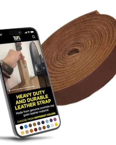 Leather Strap for Crafts & Jewelry | 72 Long × 5/8" Wide × 1/8" Thick (7-8oz) | Genuine Leather Strips for Crafts, Projects or Repairs - Medium Brown