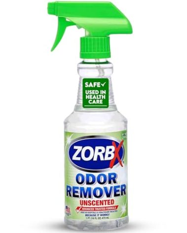 ZORBX Unscented Odor Eliminator for Strong Odor 16 Fl Oz - Used in Hospitals & Healthcare Facilities - Advanced Trusted Formula, Fast-Acting Odor Remover Spray for Dog, Cat, House & Carpet