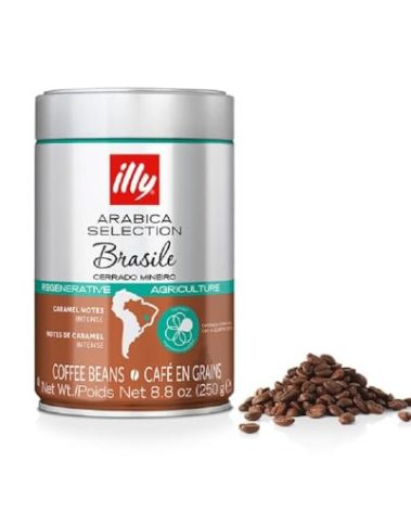 illy Arabica Selections Brasile - Cerrado Mineiro Whole Bean Coffee, Regenerative Agriculture Coffee, 8.8oz (Pack of 1)