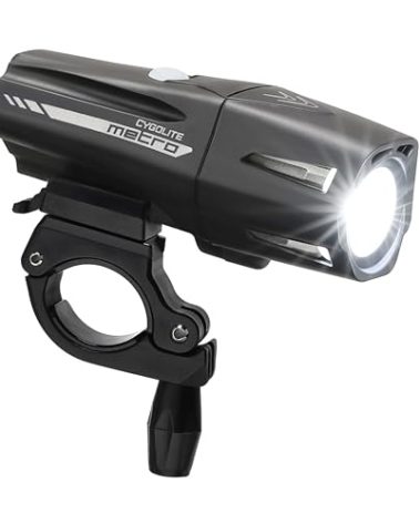 CYGOLITE Metro Plus– 650 Lumen Bike Light– 4 Night & 3 Daytime Modes– Compact & Durable – IP67 Waterproof– Secured Hard Mount– USB Rechargeable Headlight– for Road, Mountain, Commuter Bicycles , Black