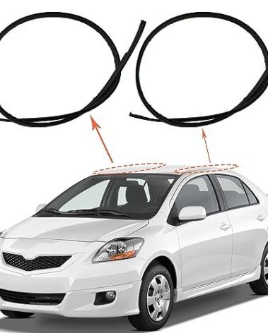 COOL STAR 2pcs Molding Side Drip Compatible with Toyota Yaris Sedan 2007 2008 2009 2010 2011 Roof Trim Molding Replaces 75551-52160 75552-52140 Left and Right Side