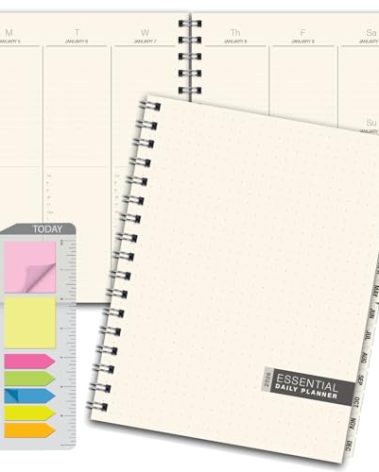 ESSENTIAL 2026 Monthly & Weekly Planner with Tabs, 8.5"x11": 14 Months (November 2025 - December 2026), Professional, Simple, Easy-to-Use Design and Frosted Poly Cover for Extra Protection (Frosted)