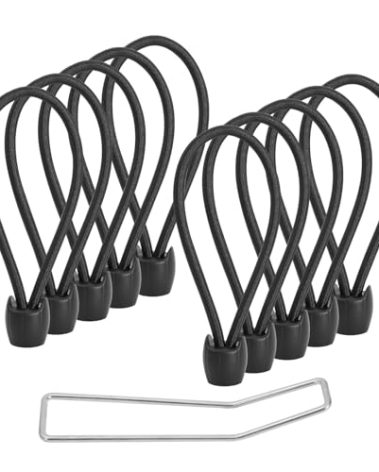 Fitness Trampoline Elastic Rope 8mm Thick Replacement Bungee Cords for Trampoline Heavy Duty Bungee Rope with Pull Tool Trampoline Parts (10)