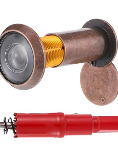 Door Viewer Peephole 220 Degree Wide Angle Peephole with 16mm Drill Bit Door Peepholes with Heavy Duty Swivel Privacy Cover for 1-3/8“ to 2-1/6” Doors