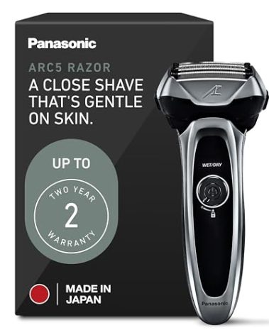 Panasonic ARC5 Electric Razor for Men with Pop-Up Trimmer, Wet/Dry 5-Blade Electric Shaver with Intelligent Shave Sensor and Multi-Flex Pivoting Head – ES-LV65-S (Silver)