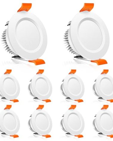 2 Inch LED Downlight, 3W Recessed Lighting Dimmable Ceiling Light Kit, 3000K Warm White, CRI80 LED Can Lights with Driver(35W Halogen Equivalent), 10 Pack