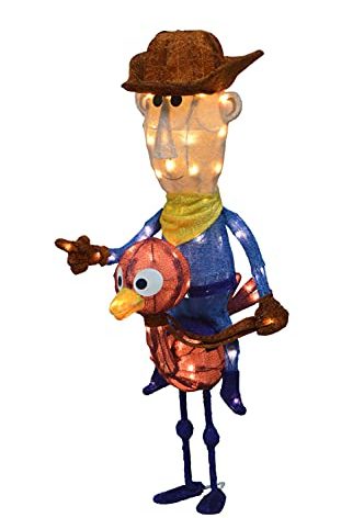 PRODUCTWORKS 32IN Rudolph 3D LED Yard Decor Misfit Cowboy with Ostrich