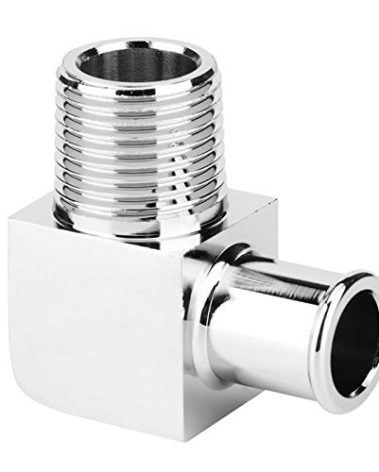 Heater Hose Connector, Heater Hose Fitting, Aluminum Alloy Heater Hose Fitting 90 Degree Connector 1/2in NPT to 5/8in Hose Barb