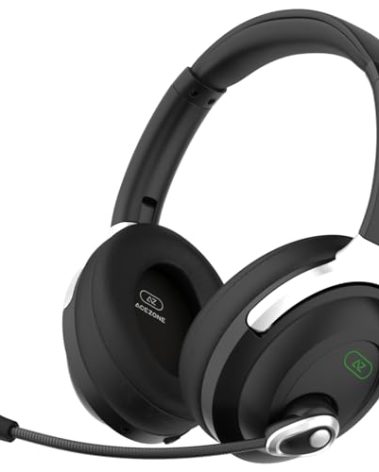 ACEZONE A-Spire - ANC Gaming Headset - Active Noise Cancellation - Noise Cancelling Flip-to-Mute Microphone - Mobile App - Lightweight - Windows PC - PS4 - PS5 - Xbox - Switch - Android - iOS - Mac