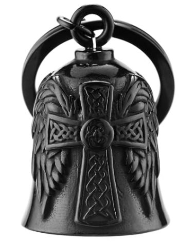Motorcycle Men Bells - Motorcycle Angel Bell for Men Women,Bell Biker Accessory,Guard Riding Safety (Black) (Black)