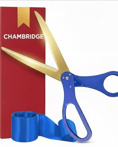 Big Ribbon Cutting Ceremony Kit - 25 Inch Blue Scissors for Grand Opening and Blue Satin Ribbon for Grand Events Business Openings and Inaugurations