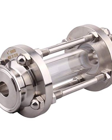 DERNORD In-Line Sight Glass with Clamp End,Flow Sanitary Straight Sight Glass SUS316 Tri Clamp Type (Flow Pipe OD 19MM)