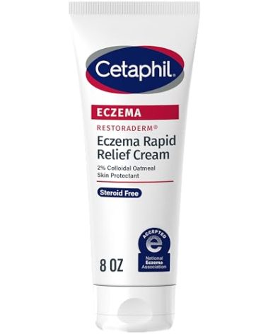 CETAPHIL ECZEMA RESTORADERM FLARE-UP RELIEF CREAM, For Eczema Prone Skin, 8 oz, Barrier Repair, 48 Hour Hydration, 2% Skin Protectant Colloidal Oatmeal, Steroid Free