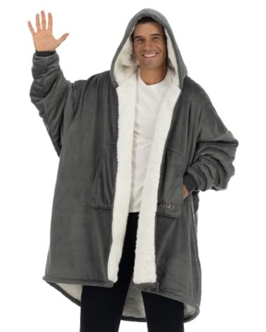 THE COMFY Original Full Zip | Sherpa Lined Microfiber Fleece Wearable Blanket, Seen on Shark Tank, One Size Fits All, Warm & Cozy Gifts