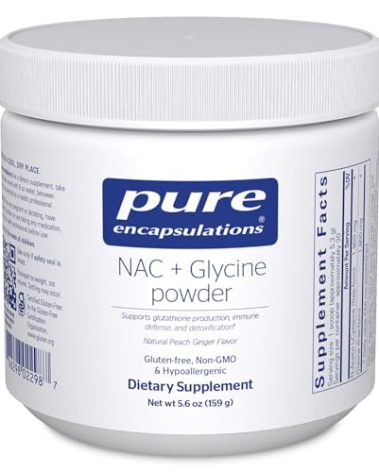 Pure Encapsulations NAC + Glycine Powder - Immune Support, Detox Cleanse & Glutathione Production* - Conditionally Essential Amino Acids - Gluten Free & Non-GMO - 5.6 oz