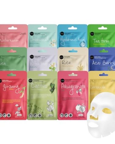 Celavi K-Beauty Skincare Essence Facial Face Mask Korea Skin Care Moisturizing C Set 12 Pack