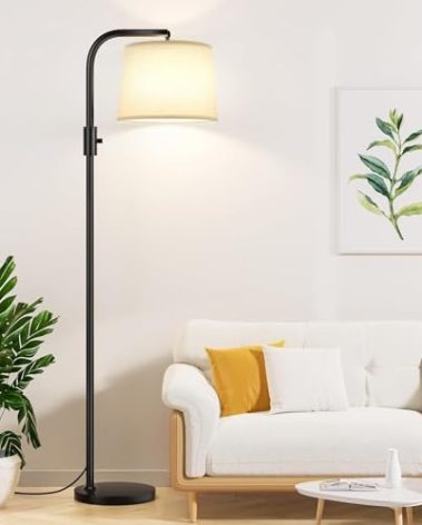 Ambimall 𝐅𝐮𝐥𝐥𝐲 𝐃𝐢𝐦𝐦𝐚𝐛𝐥𝐞 Floor Lamp - Floor Lamps 9W 𝐋𝐄𝐃 Light Bulb Included, Standing Lamps for Living Room with Adjust Head, Modern Standing Tall Light Rotary Switch for Office
