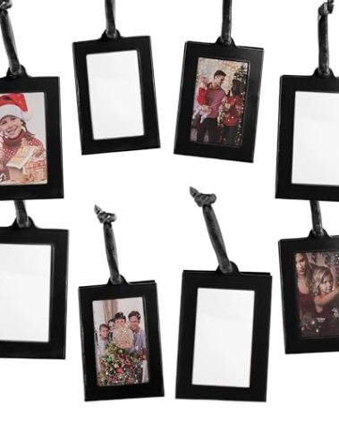 Klikel Hanging Picture Frame Ornaments - Set of 8 2x3 Black Hanging Photo Frame