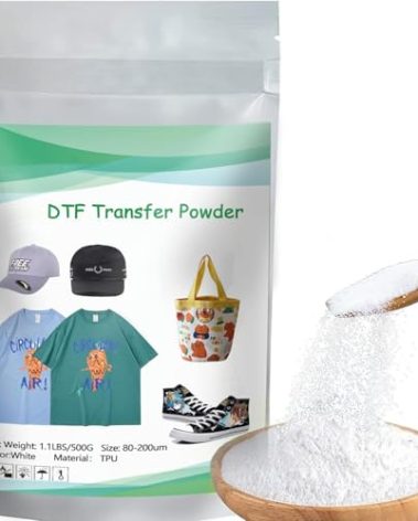 DTF Powder Hot Melt Adhesive Powder White 500g (17.6oz) DTF Transfer Powder for Sublimation, Compatible with Printhead ET-8550, ET8500, XP-15000, L1800 DTF Printers