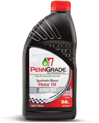PENN GRADE 1, 71506, Synthetic Blend High Performance Oil SAE 10W-30, 1 Quart (12 Pack)