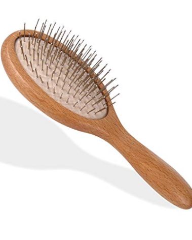WeCoola Hair Brush, Wooden Hairbrush with Metal Bristles, Stimulates Scalp for Hair Growth, Gift for Mother's & Father's & Friends, All Hair Types