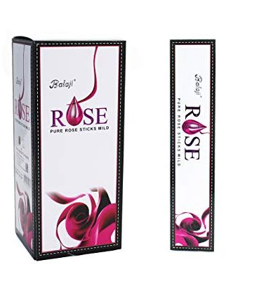 Balaji Pure Rose Mild Incense Sticks, (12 Units x 15 Sticks), Brown, 11 x 9.7 x 25 cm